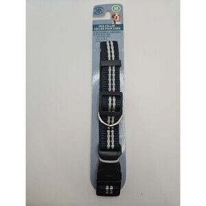 Dog Collar Size M Medium Black White Adjustable Greenbrier Kennel Club  14-20 In